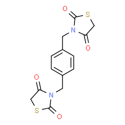 ChemSpider 2D Image | 3,3'-[1,4-Phenylenebis(methylene)]bis(1,3-thiazolidine-2,4-dione) | C14H12N2O4S2