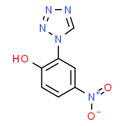 ChemSpider 2D Image | 4-Nitro-2-tetrazol-1-yl-phenol | C7H5N5O3