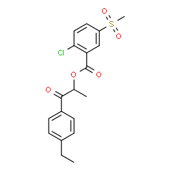 ChemSpider 2D Image | 1-(4-Ethylphenyl)-1-oxo-2-propanyl 2-chloro-5-(methylsulfonyl)benzoate | C19H19ClO5S