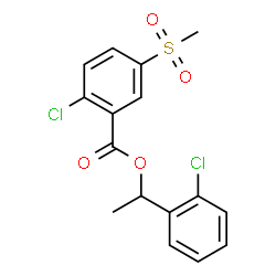 ChemSpider 2D Image | 1-(2-Chlorophenyl)ethyl 2-chloro-5-(methylsulfonyl)benzoate | C16H14Cl2O4S