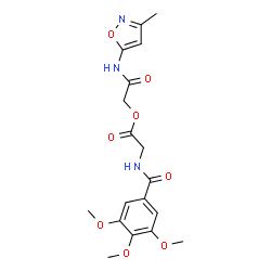 ChemSpider 2D Image | 2-[(3-Methyl-1,2-oxazol-5-yl)amino]-2-oxoethyl N-(3,4,5-trimethoxybenzoyl)glycinate | C18H21N3O8