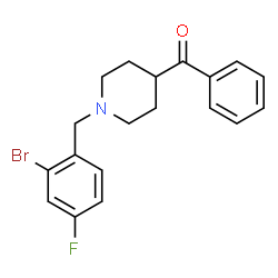 ChemSpider 2D Image | [1-(2-Bromo-4-fluorobenzyl)-4-piperidinyl](phenyl)methanone | C19H19BrFNO