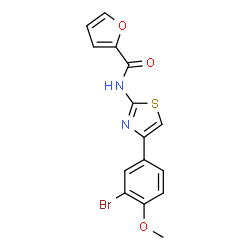 ChemSpider 2D Image | N-[4-(3-Bromo-4-methoxyphenyl)-1,3-thiazol-2-yl]-2-furamide | C15H11BrN2O3S