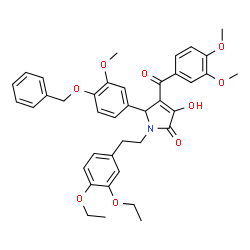 ChemSpider 2D Image | 5-[4-(Benzyloxy)-3-methoxyphenyl]-1-[2-(3,4-diethoxyphenyl)ethyl]-4-(3,4-dimethoxybenzoyl)-3-hydroxy-1,5-dihydro-2H-pyrrol-2-one | C39H41NO9