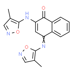 ChemSpider 2D Image | 2-[(4-Methyl-1,2-oxazol-5-yl)amino]-4-[(4-methyl-1,2-oxazol-5-yl)imino]-1(4H)-naphthalenone | C18H14N4O3