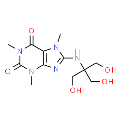 ChemSpider 2D Image | 8-{[1,3-Dihydroxy-2-(hydroxymethyl)-2-propanyl]amino}-1,3,7-trimethyl-3,7-dihydro-1H-purine-2,6-dione | C12H19N5O5