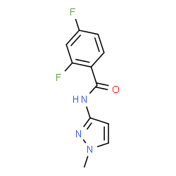 ChemSpider 2D Image | 2,4-Difluoro-N-(1-methyl-1H-pyrazol-3-yl)benzamide | C11H9F2N3O