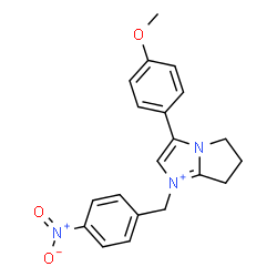 ChemSpider 2D Image | 3-(4-Methoxyphenyl)-1-(4-nitrobenzyl)-6,7-dihydro-5H-pyrrolo[1,2-a]imidazol-1-ium | C20H20N3O3