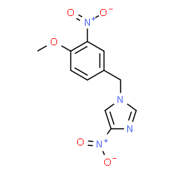 ChemSpider 2D Image | 1-(4-Methoxy-3-nitrobenzyl)-4-nitro-1H-imidazole | C11H10N4O5