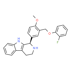 ChemSpider 2D Image | (1R)-1-{3-[(2-Fluorophenoxy)methyl]-4-methoxyphenyl}-2,3,4,9-tetrahydro-1H-beta-carboline | C25H23FN2O2