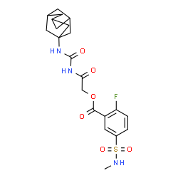 ChemSpider 2D Image | 2-[(Adamantan-1-ylcarbamoyl)amino]-2-oxoethyl 2-fluoro-5-(methylsulfamoyl)benzoate | C21H26FN3O6S