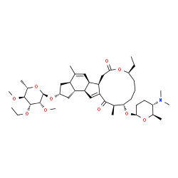 ChemSpider 2D Image | (2S,3aR,5aS,5bR,9S,13S,14R,16aS,16bS)-13-{[(2R,5S,6R)-5-(Dimethylamino)-6-methyltetrahydro-2H-pyran-2-yl]oxy}-9-ethyl-4,14-dimethyl-7,15-dioxo-2,3,3a,5a,5b,6,7,9,10,11,12,13,14,15,16a,16b-hexadecahydr
o-1H-as-indaceno[3,2-d]oxacyclododecin-2-yl 6-deoxy-3-O-ethyl-2,4-di-O-methyl-alpha-L-mannopyranoside | C43H69NO10