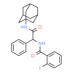 ChemSpider 2D Image | N-[2-(Adamantan-1-ylamino)-2-oxo-1-phenylethyl]-2-iodobenzamide | C25H27IN2O2