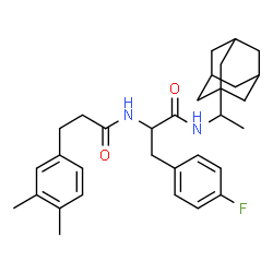 ChemSpider 2D Image | N-[1-(Adamantan-1-yl)ethyl]-Nalpha-[3-(3,4-dimethylphenyl)propanoyl]-4-fluorophenylalaninamide | C32H41FN2O2