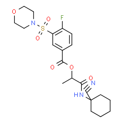 ChemSpider 2D Image | 1-[(1-Cyanocyclohexyl)amino]-1-oxo-2-propanyl 4-fluoro-3-(4-morpholinylsulfonyl)benzoate | C21H26FN3O6S