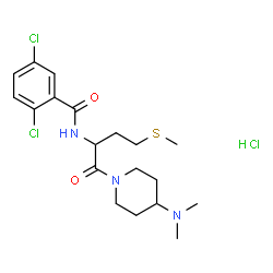 ChemSpider 2D Image | 2,5-Dichloro-N-{1-[4-(dimethylamino)-1-piperidinyl]-4-(methylsulfanyl)-1-oxo-2-butanyl}benzamide hydrochloride (1:1) | C19H28Cl3N3O2S