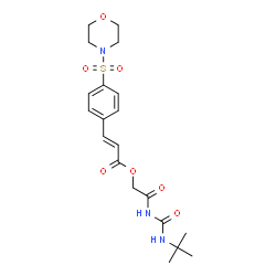 ChemSpider 2D Image | 2-{[(2-Methyl-2-propanyl)carbamoyl]amino}-2-oxoethyl (2E)-3-[4-(4-morpholinylsulfonyl)phenyl]acrylate | C20H27N3O7S