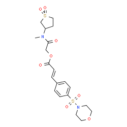 ChemSpider 2D Image | 2-[(1,1-Dioxidotetrahydro-3-thiophenyl)(methyl)amino]-2-oxoethyl (2E)-3-[4-(4-morpholinylsulfonyl)phenyl]acrylate | C20H26N2O8S2