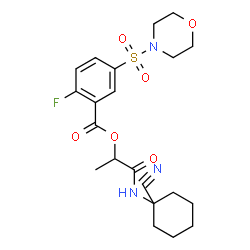 ChemSpider 2D Image | 1-[(1-Cyanocyclohexyl)amino]-1-oxo-2-propanyl 2-fluoro-5-(4-morpholinylsulfonyl)benzoate | C21H26FN3O6S