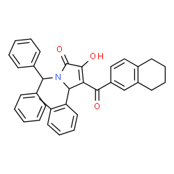 ChemSpider 2D Image | 1-(Diphenylmethyl)-3-hydroxy-5-(2-methylphenyl)-4-(5,6,7,8-tetrahydro-2-naphthalenylcarbonyl)-1,5-dihydro-2H-pyrrol-2-one | C35H31NO3