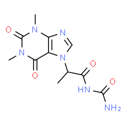 ChemSpider 2D Image | N-Carbamoyl-2-(1,3-dimethyl-2,6-dioxo-1,2,3,6-tetrahydro-7H-purin-7-yl)propanamide | C11H14N6O4