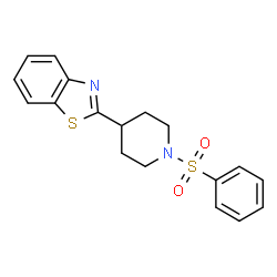 ChemSpider 2D Image | 2-(1-Benzenesulfonyl-piperidin-4-yl)-benzothiazole | C18H18N2O2S2