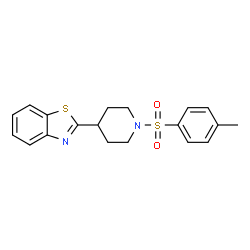 ChemSpider 2D Image | 2-[1-(Toluene-4-sulfonyl)-piperidin-4-yl]-benzothiazole | C19H20N2O2S2