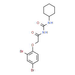 ChemSpider 2D Image | N-(Cyclohexylcarbamoyl)-2-(2,4-dibromophenoxy)acetamide | C15H18Br2N2O3