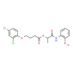 ChemSpider 2D Image | 1-[(2-Methoxyphenyl)amino]-1-oxo-2-propanyl 4-(2,4-dichlorophenoxy)butanoate | C20H21Cl2NO5