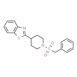 ChemSpider 2D Image | 2-[1-(Benzylsulfonyl)-4-piperidinyl]-1,3-benzothiazole | C19H20N2O2S2