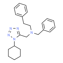 ChemSpider 2D Image | Benzyl-(1-cyclohexyl-1H-tetrazol-5-ylmethyl)-phenethyl-amine | C23H29N5