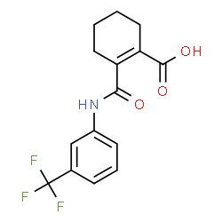 ChemSpider 2D Image | 2-{[3-(Trifluoromethyl)phenyl]carbamoyl}-1-cyclohexene-1-carboxylic acid | C15H14F3NO3