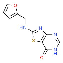 ChemSpider 2D Image | 2-[(2-Furanylmethyl)amino]thiazolo[4,5-d]pyrimidin-7(6H)-one | C10H8N4O2S