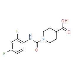 ChemSpider 2D Image | 1-[(2,4-Difluorophenyl)carbamoyl]-4-piperidinecarboxylic acid | C13H14F2N2O3