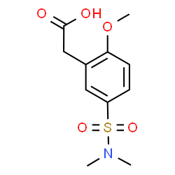 ChemSpider 2D Image | [5-(Dimethylsulfamoyl)-2-methoxyphenyl]acetic acid | C11H15NO5S