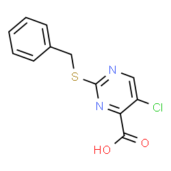 ChemSpider 2D Image | 2-(benzylthio)-5-chloropyrimidine-4-carboxylic acid | C12H9ClN2O2S