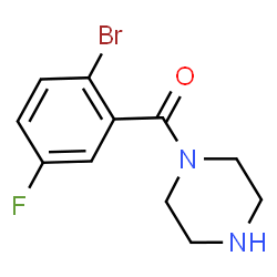 ChemSpider 2D Image | 1-(2-bromo-5-fluorobenzoyl)piperazine | C11H12BrFN2O