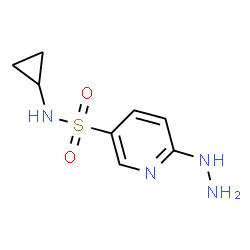 ChemSpider 2D Image | N-Cyclopropyl-6-hydrazino-3-pyridinesulfonamide | C8H12N4O2S