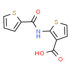 ChemSpider 2D Image | 2-(thiophene-2-amido)thiophene-3-carboxylic acid | C10H7NO3S2