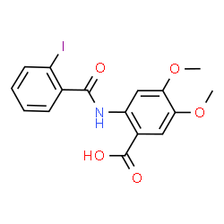 ChemSpider 2D Image | 2-[(2-Iodobenzoyl)amino]-4,5-dimethoxybenzoic acid | C16H14INO5
