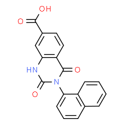 ChemSpider 2D Image | 3-(1-Naphthyl)-2,4-dioxo-1,2,3,4-tetrahydro-7-quinazolinecarboxylic acid | C19H12N2O4