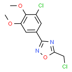 ChemSpider 2D Image | 3-(3-Chloro-4,5-dimethoxyphenyl)-5-(chloromethyl)-1,2,4-oxadiazole | C11H10Cl2N2O3