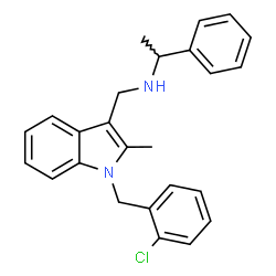 ChemSpider 2D Image | N-{[1-(2-Chlorobenzyl)-2-methyl-1H-indol-3-yl]methyl}-1-phenylethanamine | C25H25ClN2