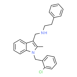 ChemSpider 2D Image | N-{[1-(2-Chlorobenzyl)-2-methyl-1H-indol-3-yl]methyl}-2-phenylethanamine | C25H25ClN2