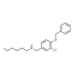 ChemSpider 2D Image | N-[4-(Benzyloxy)-3-chlorobenzyl]-1-hexanamine | C20H26ClNO