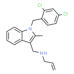ChemSpider 2D Image | N-{[1-(2,4-Dichlorobenzyl)-2-methyl-1H-indol-3-yl]methyl}-2-propen-1-amine | C20H20Cl2N2
