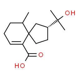 ChemSpider 2D Image | (2R)-2-(2-Hydroxy-2-propanyl)-10-methylspiro[4.5]dec-6-ene-6-carboxylic acid | C15H24O3