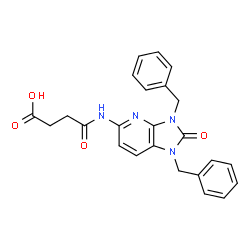 ChemSpider 2D Image | 3-({1,3-dibenzyl-2-oxo-1H,2H,3H-imidazo[4,5-b]pyridin-5-yl}carbamoyl)propanoic acid | C24H22N4O4