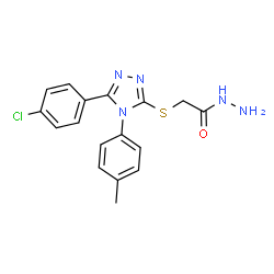 ChemSpider 2D Image | 2-{[5-(4-Chlorophenyl)-4-(4-methylphenyl)-4H-1,2,4-triazol-3-yl]sulfanyl}acetohydrazide | C17H16ClN5OS