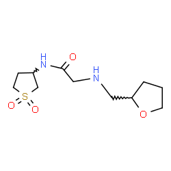 ChemSpider 2D Image | N-(1,1-Dioxidotetrahydro-3-thiophenyl)-N~2~-(tetrahydro-2-furanylmethyl)glycinamide | C11H20N2O4S